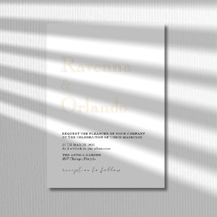 Invitation Mariage Simple Moderne Minimaliste Champagne