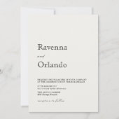 Invitation Mariage simple moderne minimaliste perle (Devant)