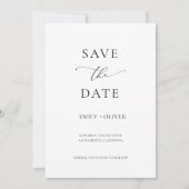 Invitation Mariage simple moderne noir & blanc Enregistrer la (Devant)