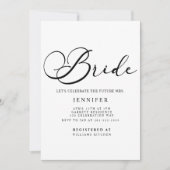 Invitation Mariage Simple Moderne Noir Écriture Cérémonie de (Devant)