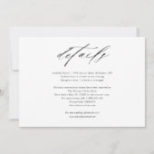 Invitation Mariage simple moderne noir et blanc (Dos)