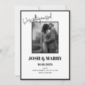 Invitation Mariage simple moderne noir et blanc (Devant)