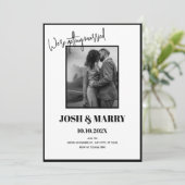 Invitation Mariage simple moderne noir et blanc (Debout devant)