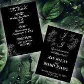 Invitation Mariage simple moderne noir et blanc élégant