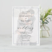 Invitation Mariage simple moderne noir photo superposition (Debout devant)