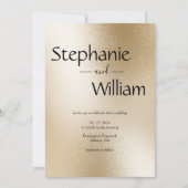 Invitation Mariage simple moderne Silver Metallic (Devant)