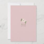 Invitation Mariage simple Monogram Blush Pink Peony Invitat (Dos)