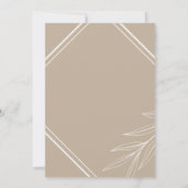 Invitation Mariage simple neutre et feuille de crème (Dos)