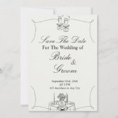 Invitation Mariage Simple Noir & Beige (Devant)