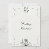 Invitation Mariage Simple Noir & Beige (Dos)