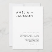 Invitation Mariage Simple Noir Et Blanc Élégant (Devant)