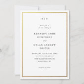 Invitation Mariage simple noir et blanc élégant (Devant)