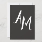 Invitation Mariage simple noir et blanc manuscrit moderne (Dos)