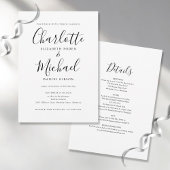 Invitation Mariage Simple Noir Et Blanc Tout En Un