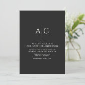 Invitation Mariage simple Noir Noir (Debout devant)