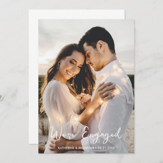 Invitation Mariage simple Nous sommes engagés à être mariés P (Devant / Derrière)