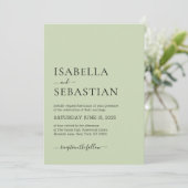 Invitation Mariage Simple Olive Clair (Debout devant)