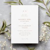 Invitation Mariage simple or et blanc élégant