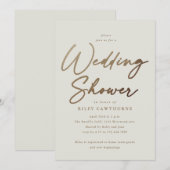 Invitation Mariage simple or script pour couples (Devant / Derrière)
