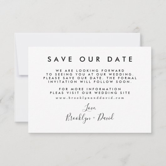 Invitation Mariage Simple Pampa Grass Save the Date Card (Dos)