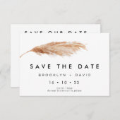 Invitation Mariage Simple Pampa Grass Save the Date Card (Devant / Derrière)