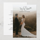 Invitation Mariage Simple Réception Seulement Photo Élégant C (Devant / Derrière)