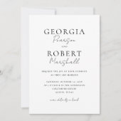 Invitation Mariage Simple Recto-Verso Noir et Blanc (Devant)