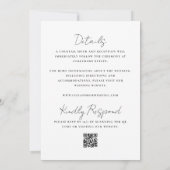 Invitation Mariage Simple Recto-Verso Noir et Blanc (Dos)