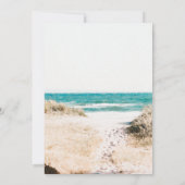 Invitation Mariage Simple Rétro Plage Sable Océan Été (Dos)