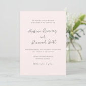 Invitation Mariage simple rose moderne (Debout devant)