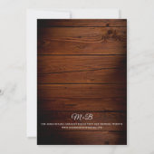 Invitation Mariage simple rustique en bois et guirlandes lumi (Dos)