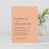 Invitation Mariage Simple Saumon Clair Léger (Debout devant)