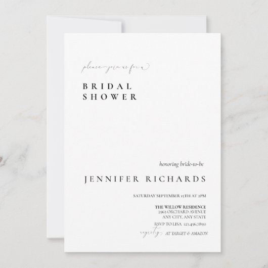 Invitation Mariage Simple Script (Devant)