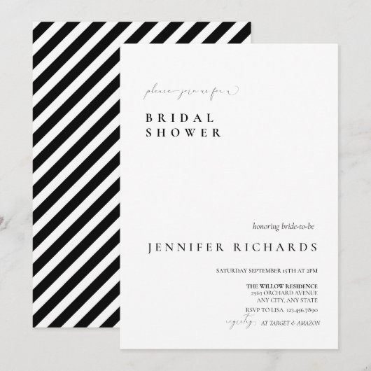 Invitation Mariage Simple Script (Devant / Derrière)