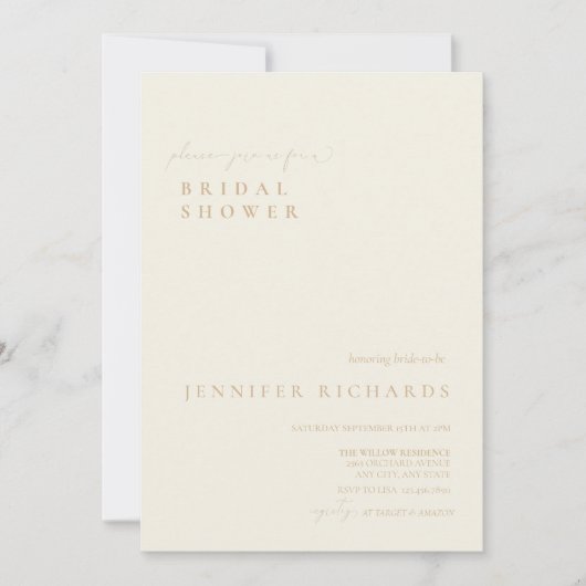 Invitation Mariage Simple Script (Devant)