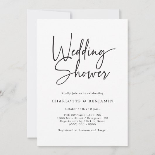 Invitation Mariage Simple Script (Devant)