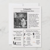 Invitation Mariage simple script journal enregistrer la date  (Dos)