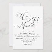 Invitation Mariage Simple Script Moderne Noir Tout Juste Mari (Devant)