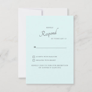 Invitation Mariage simple Seafoam RSVP