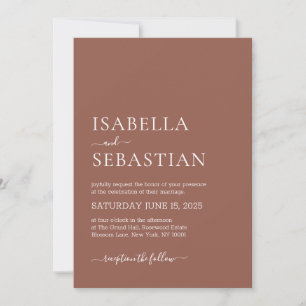 Invitation Mariage Simple Sienne