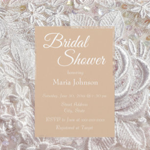 Invitation Mariage Simple Style de Beige Fête de Fiançailles