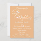 Invitation Mariage Simple Style Monotone Pêche (Devant)