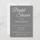 Invitation Mariage Simple Style Salle Gris Foncé (Devant)