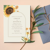 Invitation Mariage simple Sunflower Boho