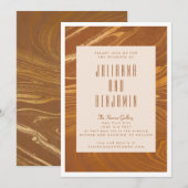 Invitation Mariage Simple Ton Terre Brun Rouille Moderne (Devant / Derrière)