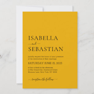 Invitation Mariage Simple Tournesol Jaune
