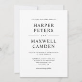 Invitation Mariage Simple Typographie Noir et Blanc (Devant)