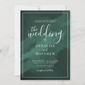 Invitation Mariage Simple Vert Emeraude (Devant)