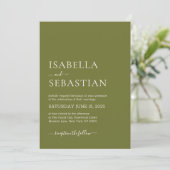 Invitation Mariage Simple Vert Olive (Debout devant)