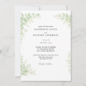 Invitation Mariage Simplement Élégant avec Feuillage Blanc (Devant)